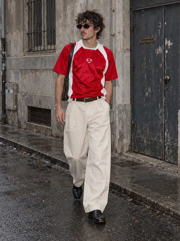 Vintage Nike Total 90 "Center Swoosh" Jersey - Red / White