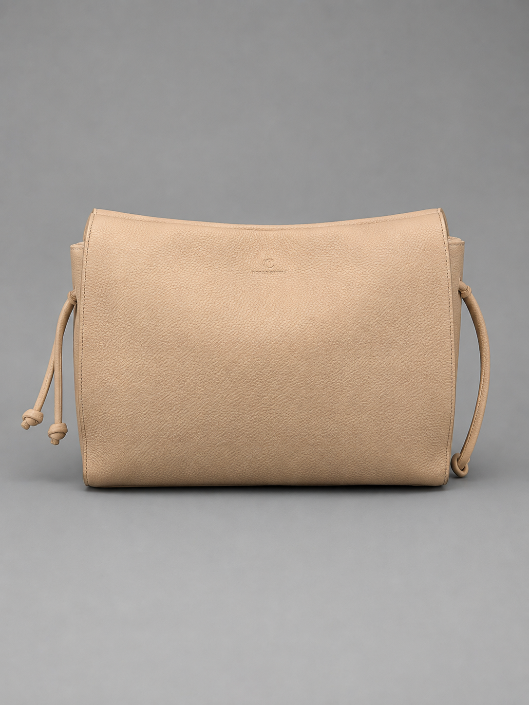 Indian Cobbler "Beige Leather" Slouchy Hobo Shoulder Bag - Clean Minimalist Y2K Vibe