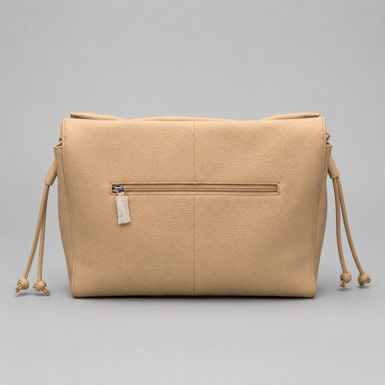 Indian Cobbler "Beige Leather" Slouchy Hobo Shoulder Bag - Clean Minimalist Y2K Vibe