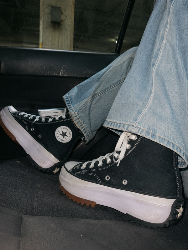 Converse Run Star Hike High Top Platform Sneaker - Black & White / Y2K Core