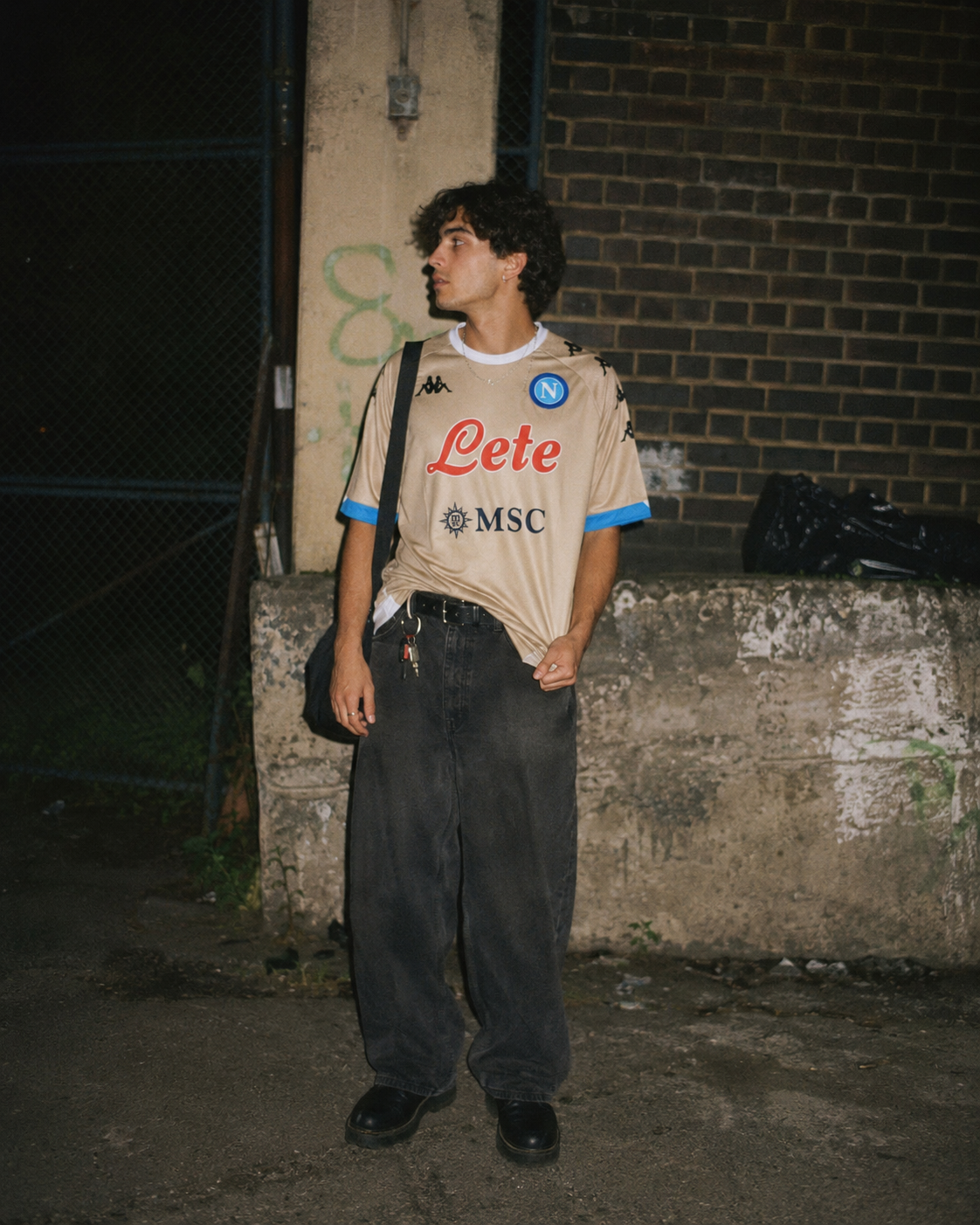 Kappa "SSC Napoli" Soccer Jersey - Khaki Gold / Y2K Sportswear