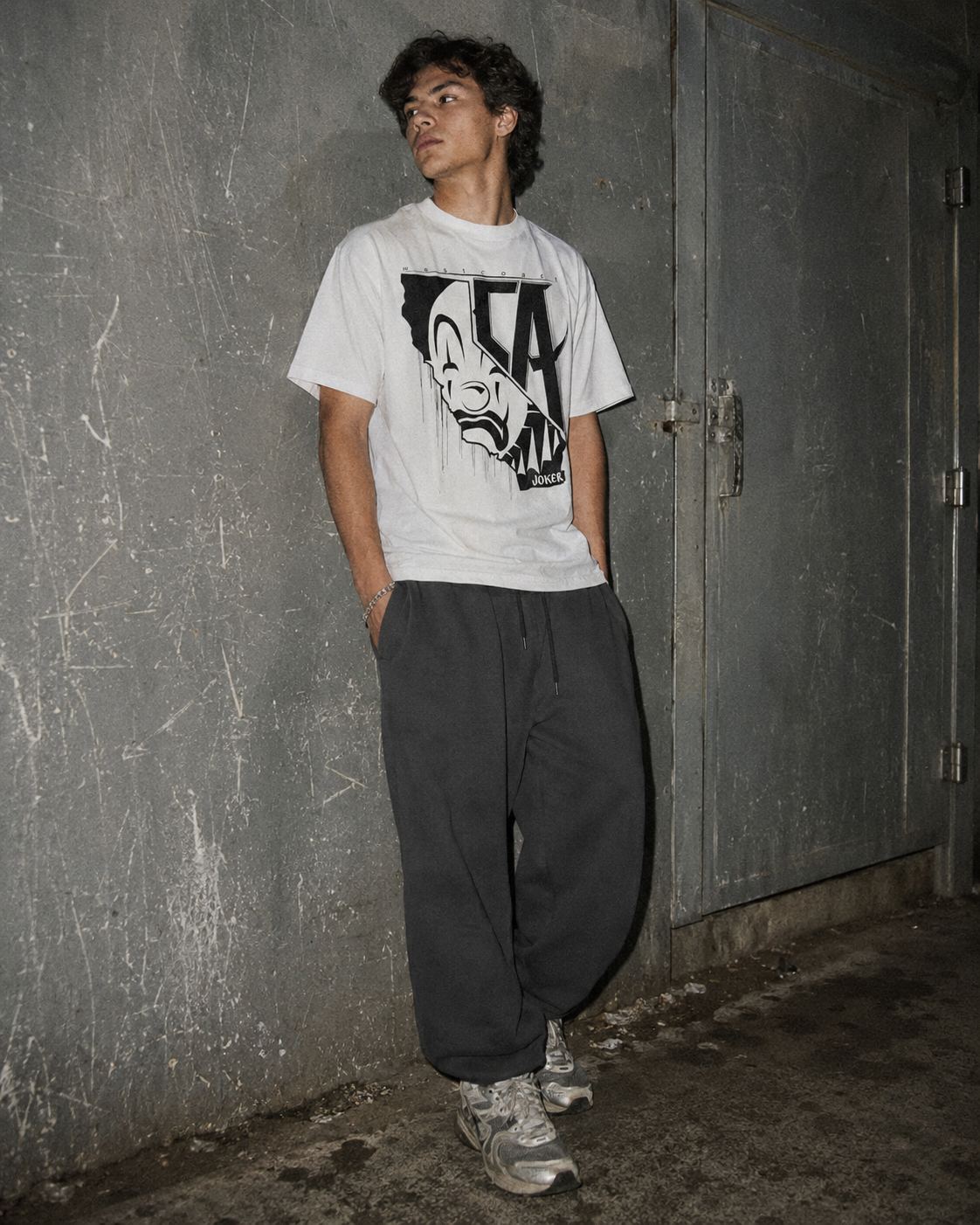 Joker Brand 77 West Coast "LA Clown" Graphic Tee – White / Y2K Streetwear