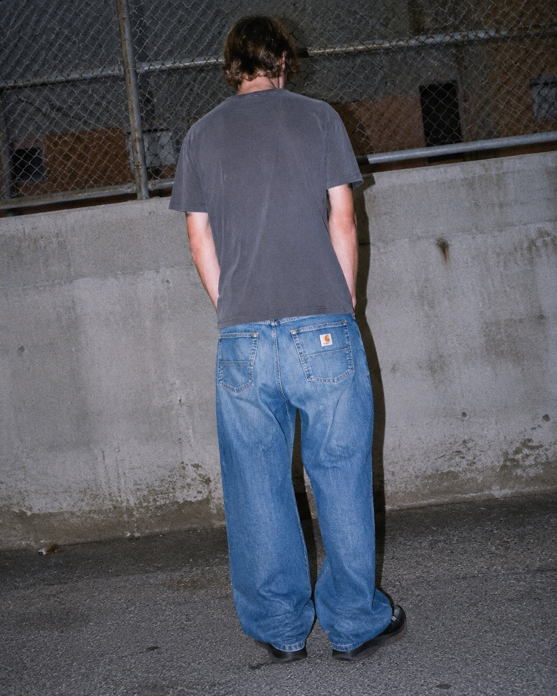 Carhartt Workwear "Relaxed Fit" Baggy Denim Jeans - Mid Blue Washed / Faded