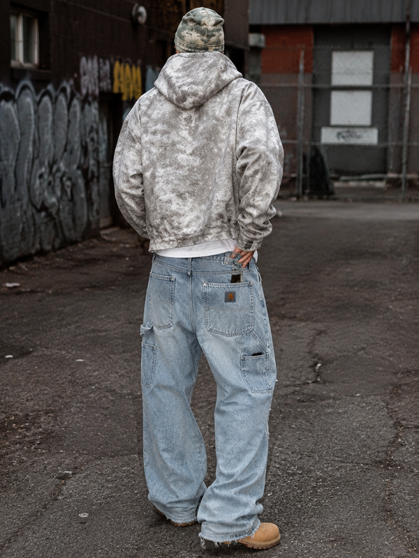 Carhartt Workwear Carpenter Denim Pants - Light Wash Faded Distressed Y2K