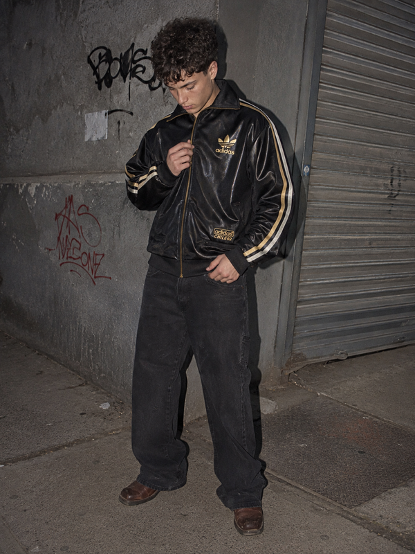 Adidas Chile 62 Vintage Wet-Look Trackjacket - Black & Gold