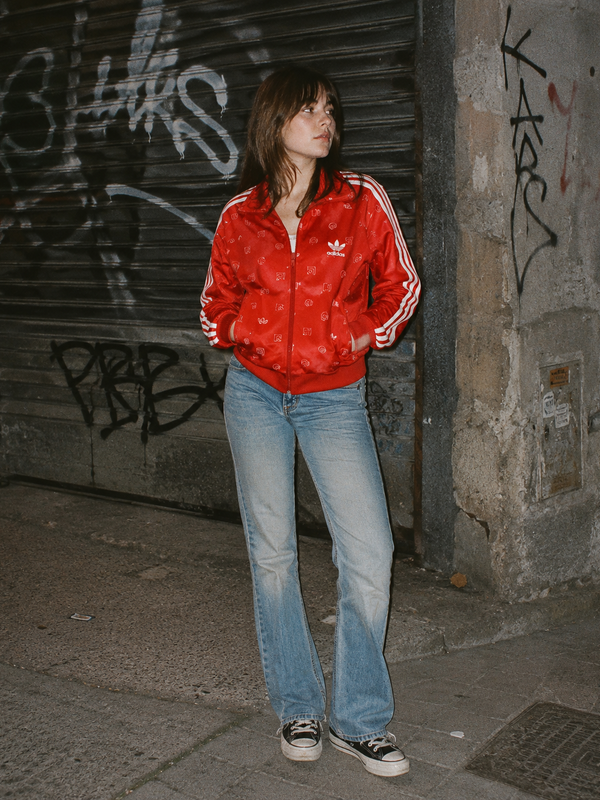 Adidas Monogram Logo Track Jacket - Bright Red / All-Over Print