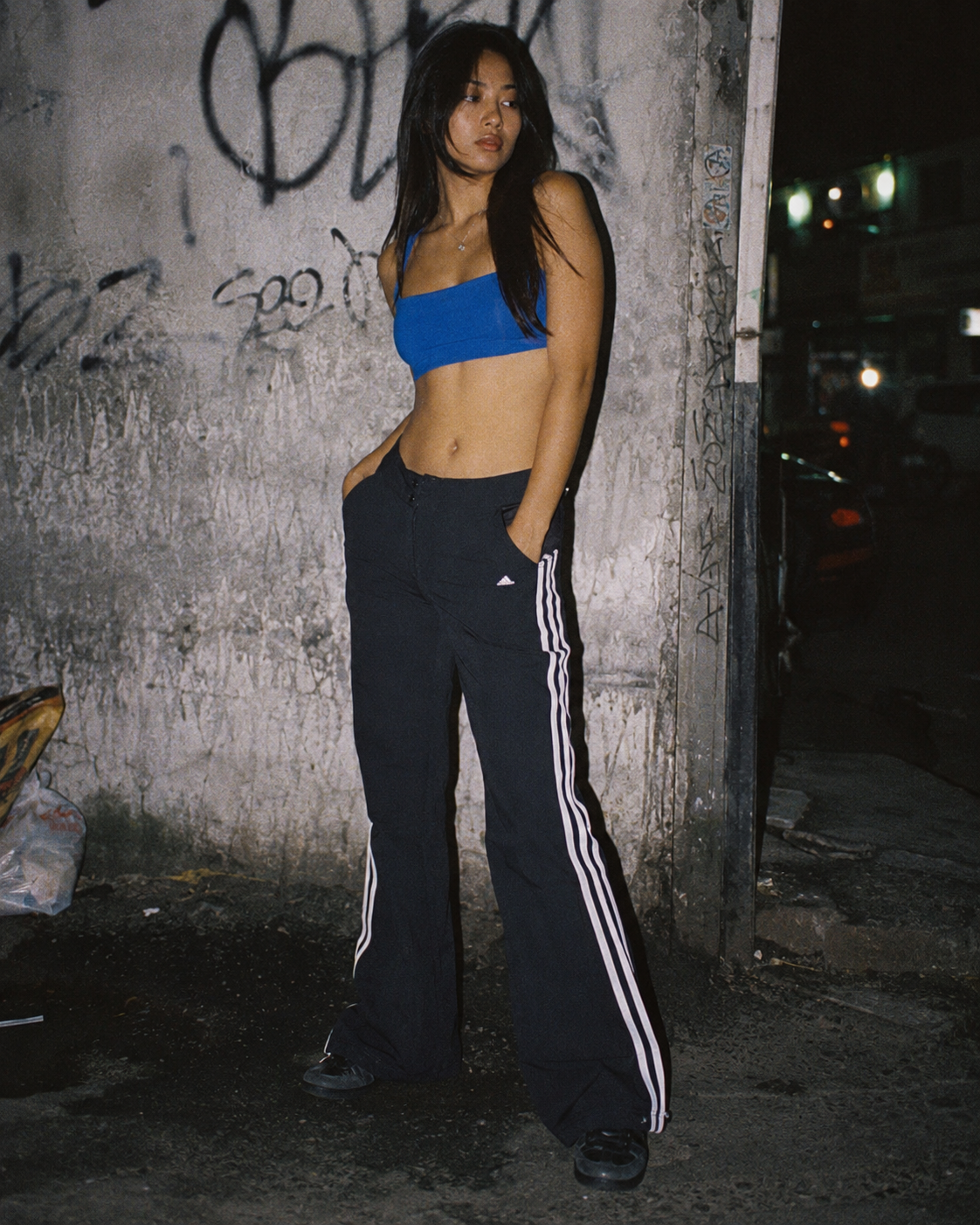 Adidas Y2K Cyber Flare Trackpants - Black/White