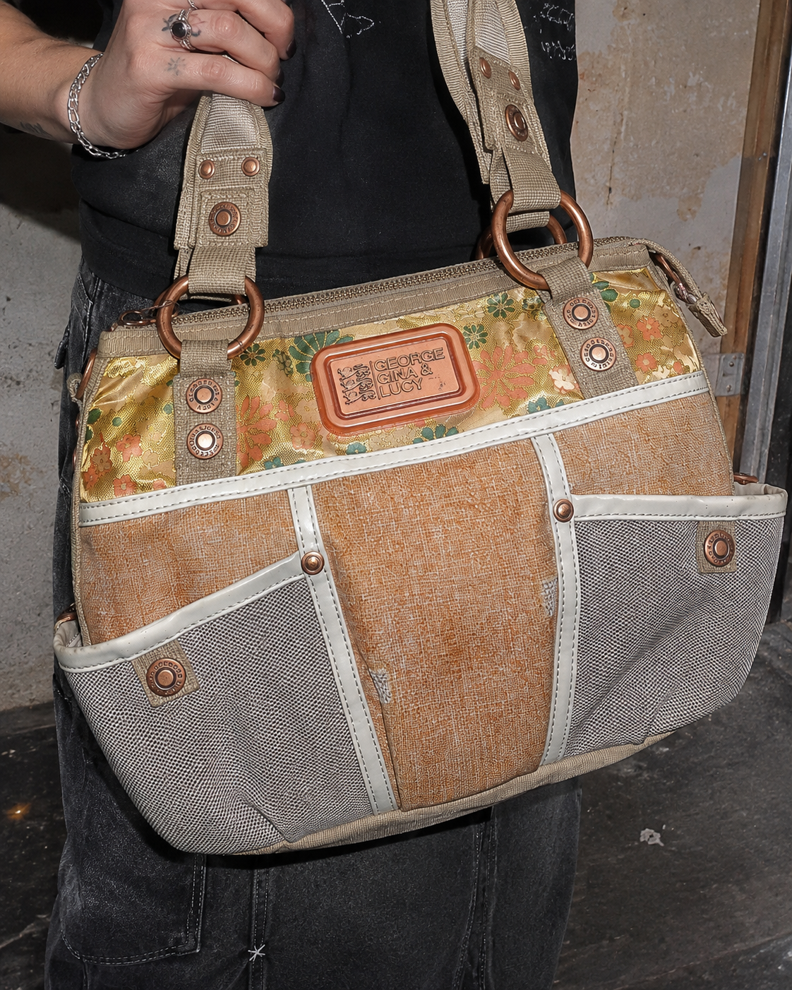 George Gina & Lucy Archive "Free Stanbul" Shoulder Bag - Floral Gold / Earthy Multicolour