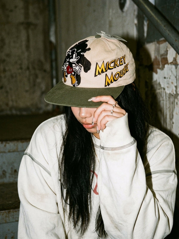 Mickey & Co. Vintage Y2K Mickey Mouse Archive Cap - Beige / Olive / Multicolor