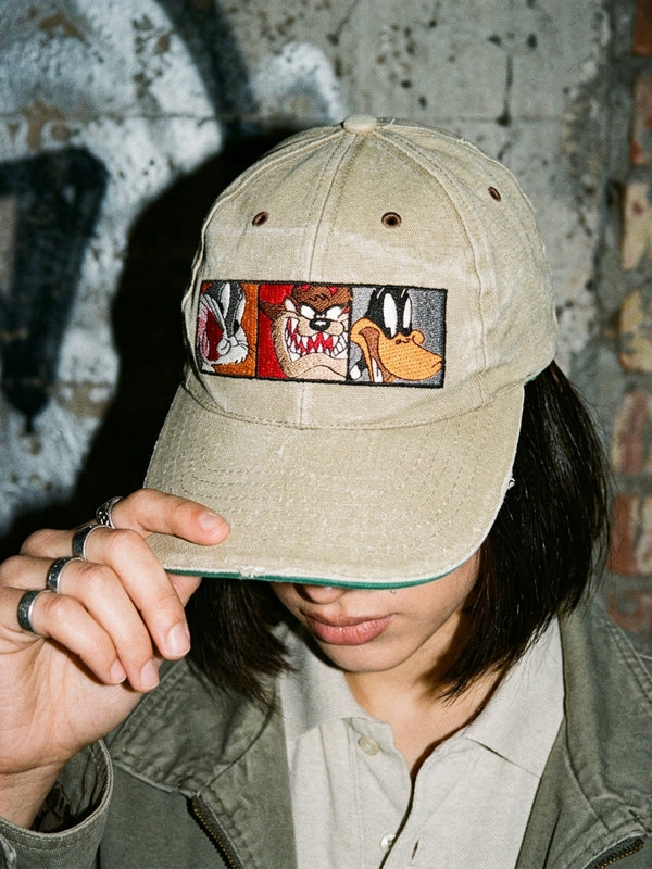 Vintage Warner Bros. Looney Tunes "Characters" Washed Cap - Beige / Multi