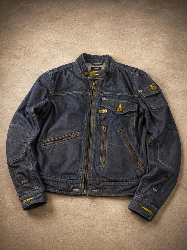 G-Star RAW Archive "96 Elwood" Moto Denim Jacket - Dark Wash Blue