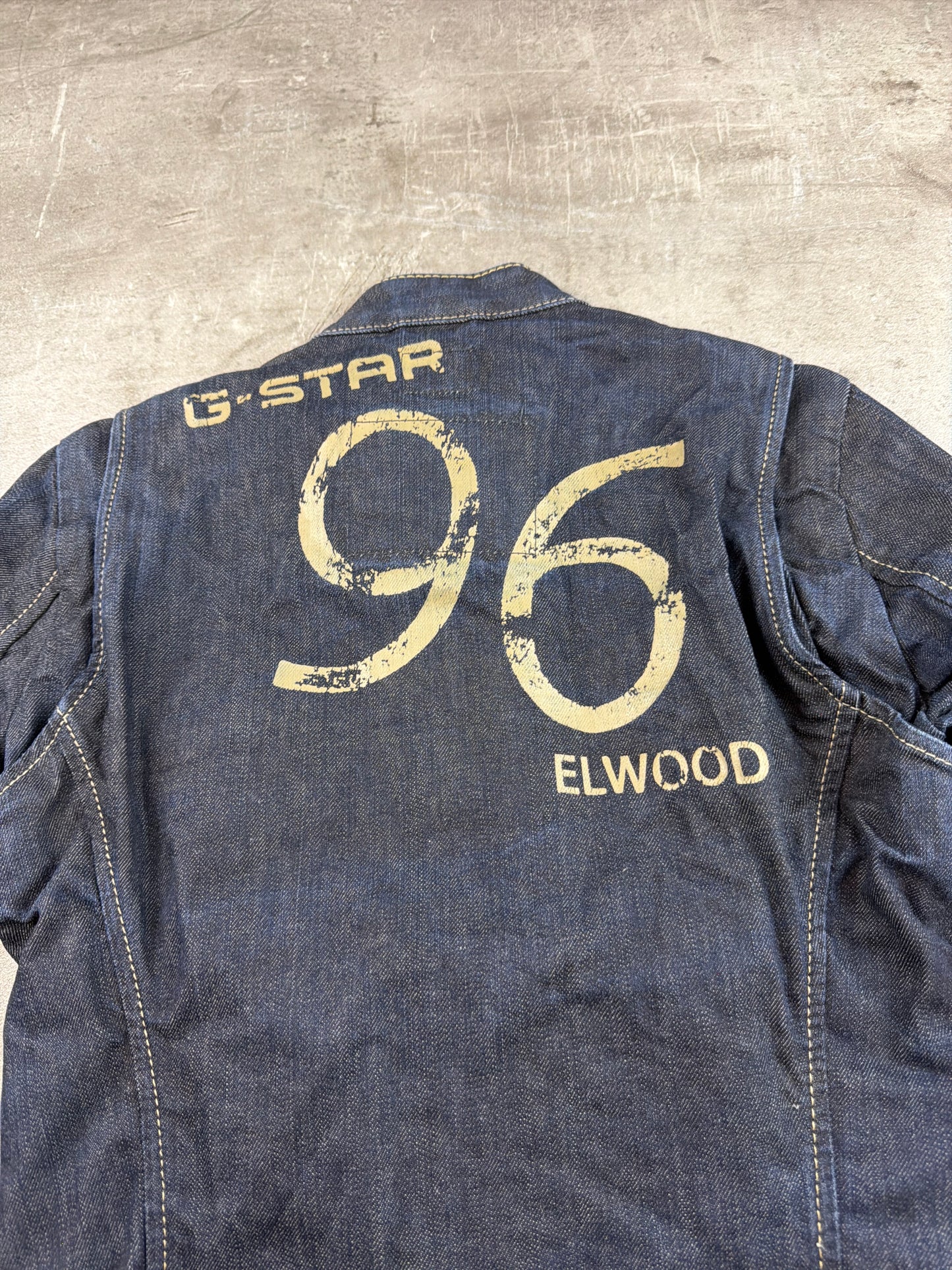 G-Star RAW Archive "96 Elwood" Moto Denim Jacket - Dark Wash Blue