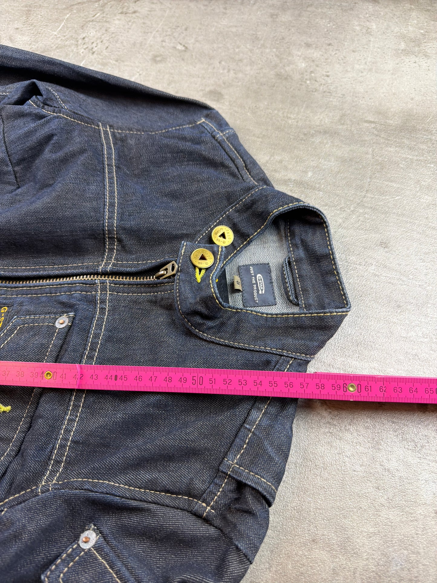 G-Star RAW Archive "96 Elwood" Moto Denim Jacket - Dark Wash Blue