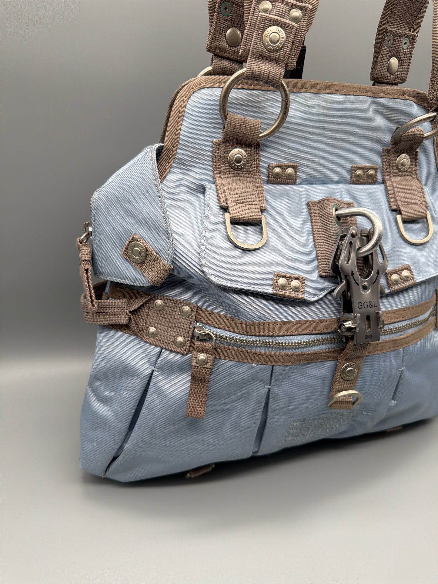 George Gina & Lucy "She Said He Said" Utility Bag - Baby Blue / Khaki