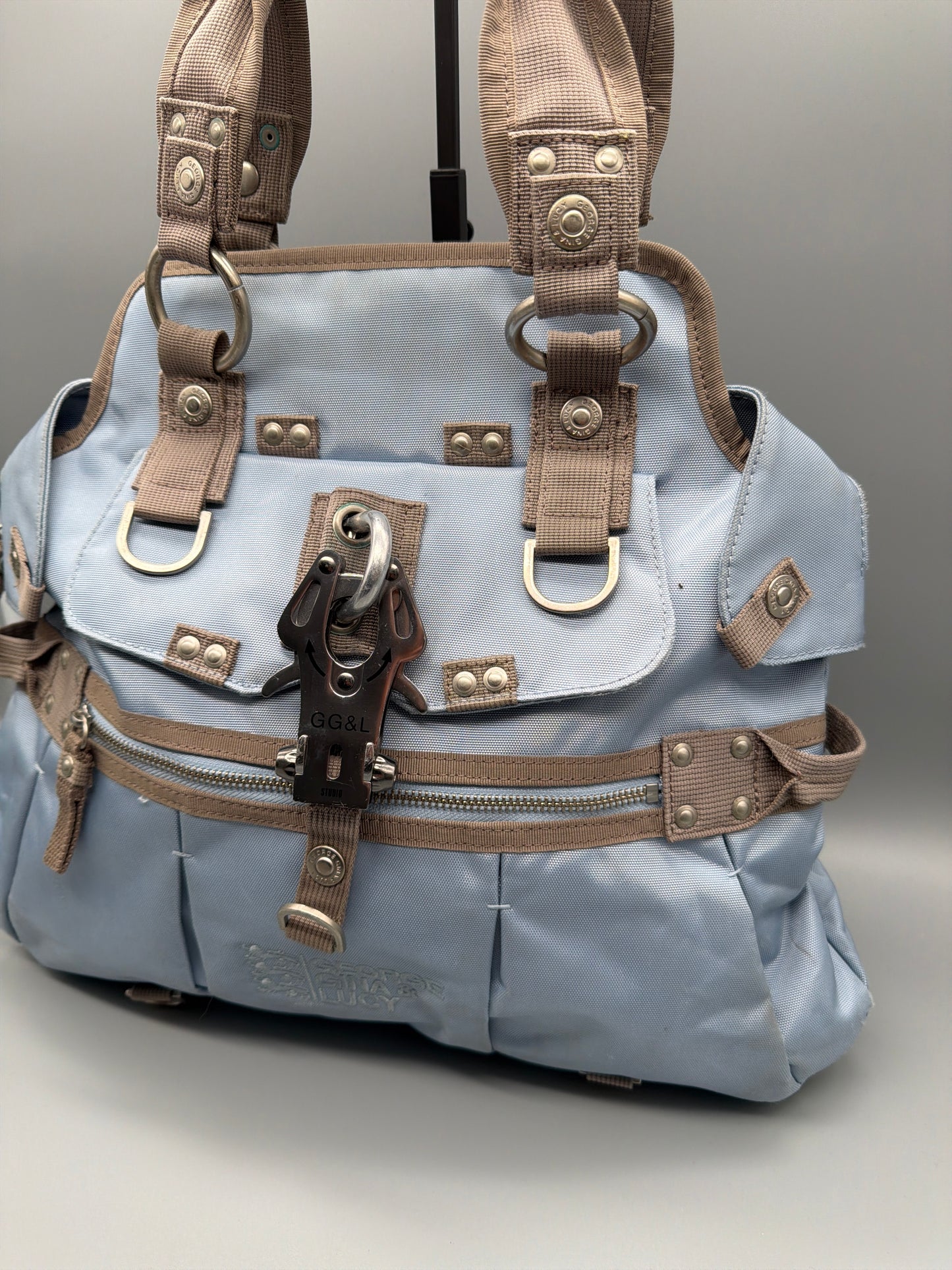 George Gina & Lucy "She Said He Said" Utility Bag - Baby Blue / Khaki
