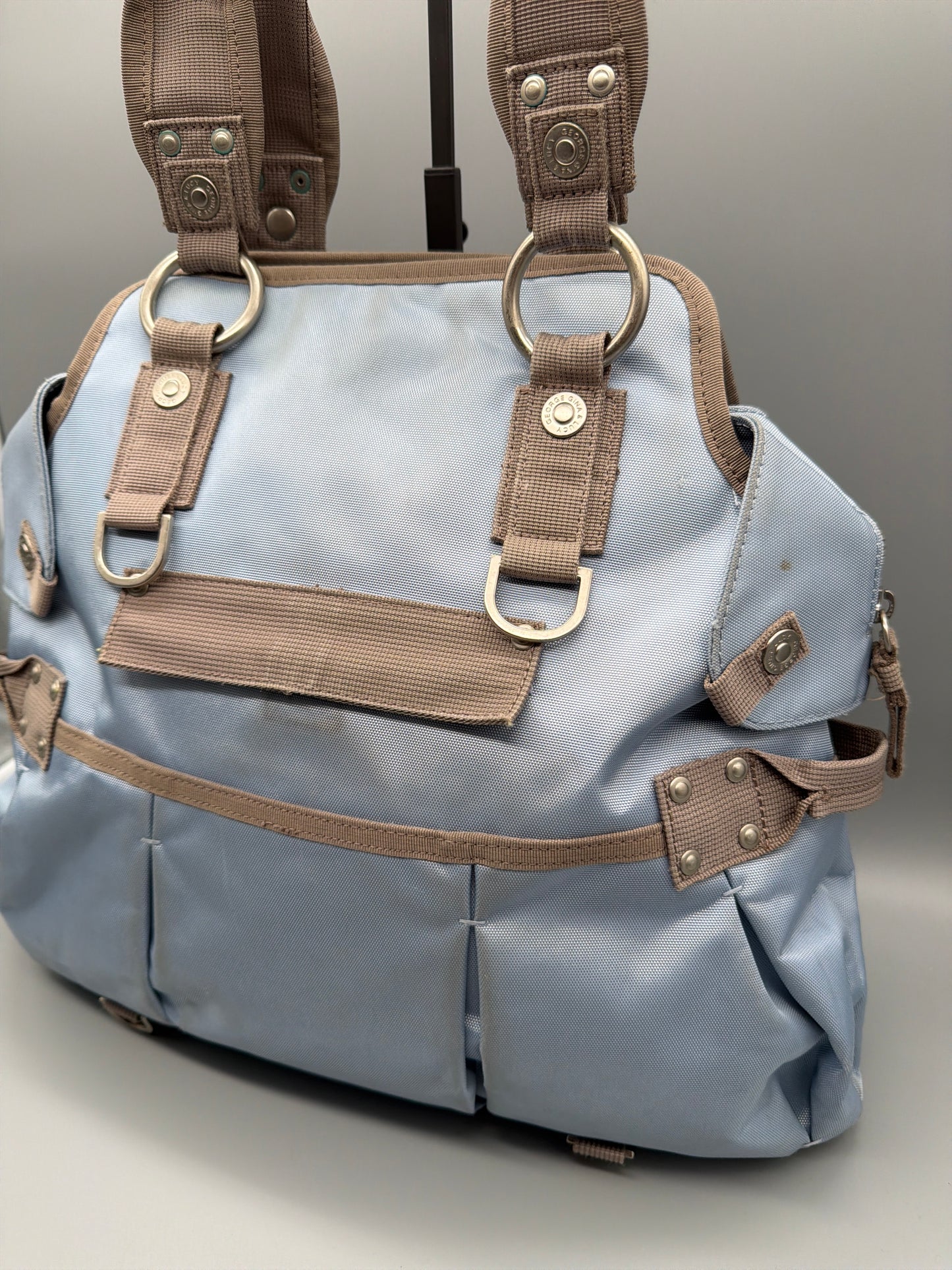 George Gina & Lucy "She Said He Said" Utility Bag - Baby Blue / Khaki