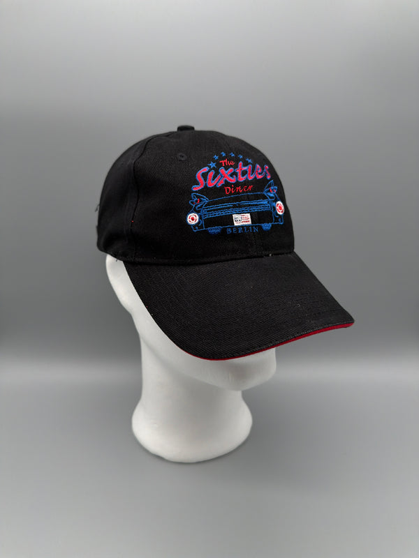 "The Sixties Diner Berlin" Embroidered Graphic Cap - Black / Red