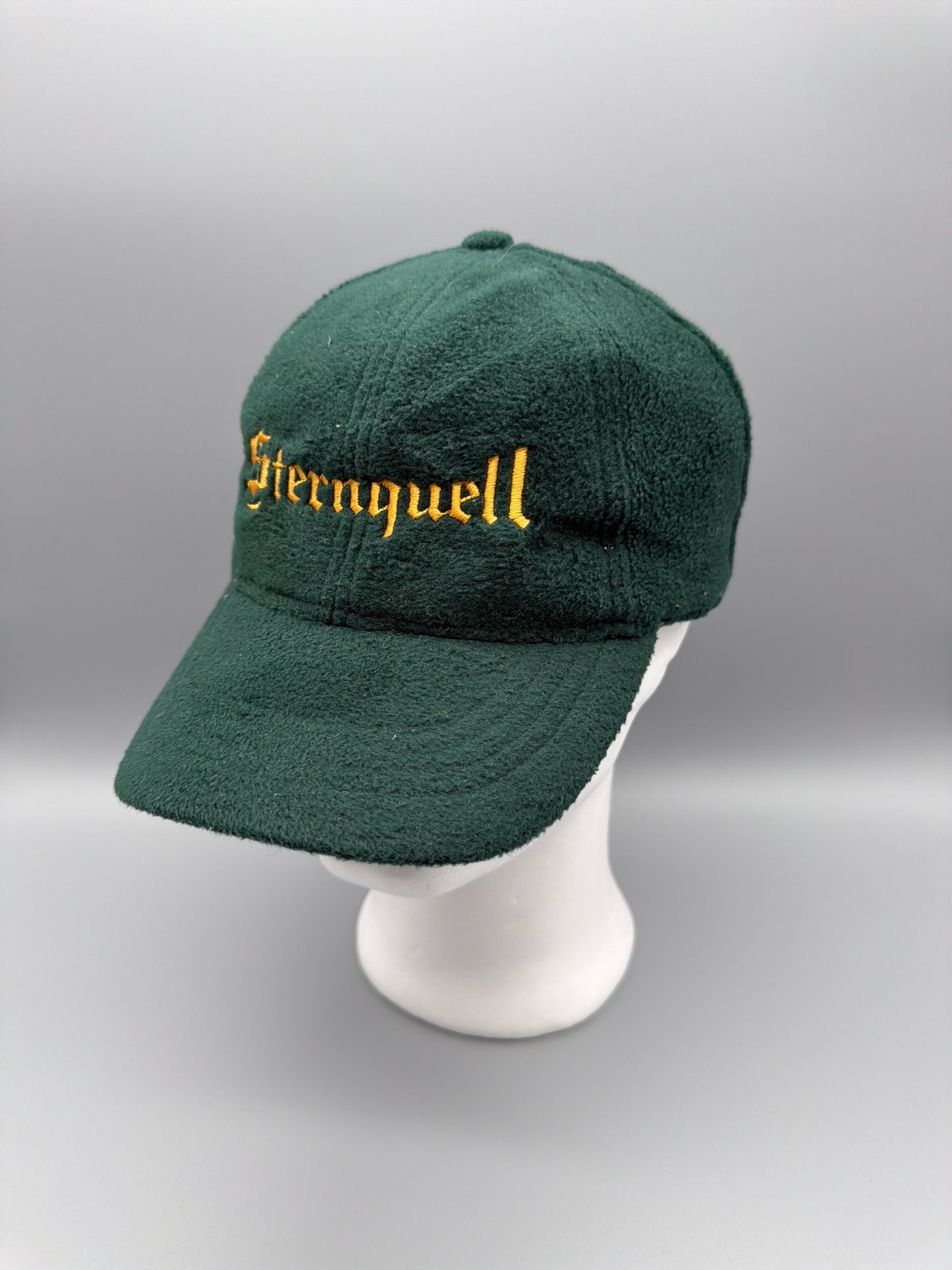 Vintage Sternquell Fleece Earflap Cap - Dark Green / Gold