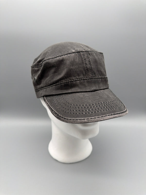 Stetson Vintage "Military Cadet" Field Cap - Washed Washed Charcoal Black