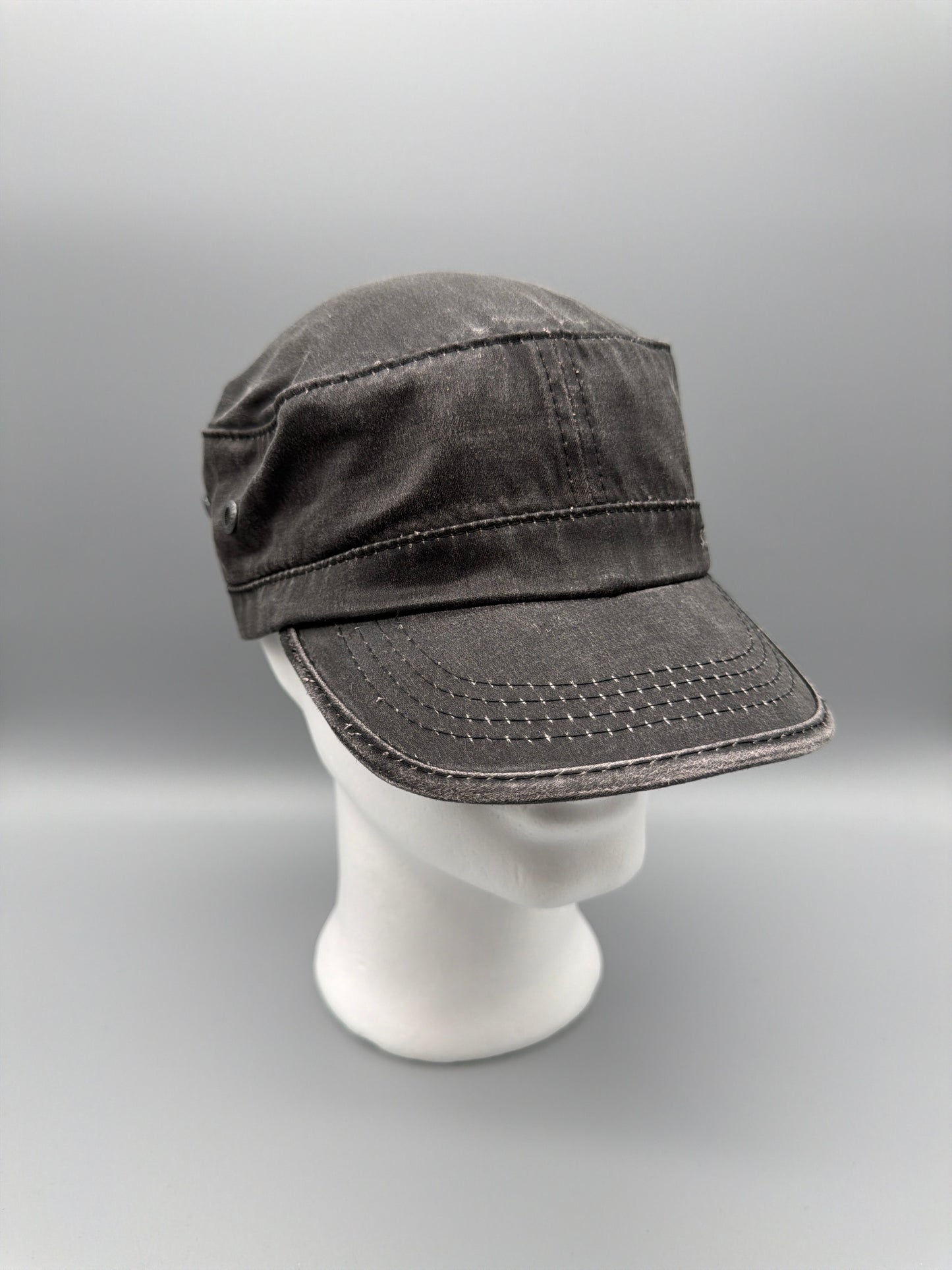 Stetson Vintage "Military Cadet" Field Cap - Washed Washed Charcoal Black