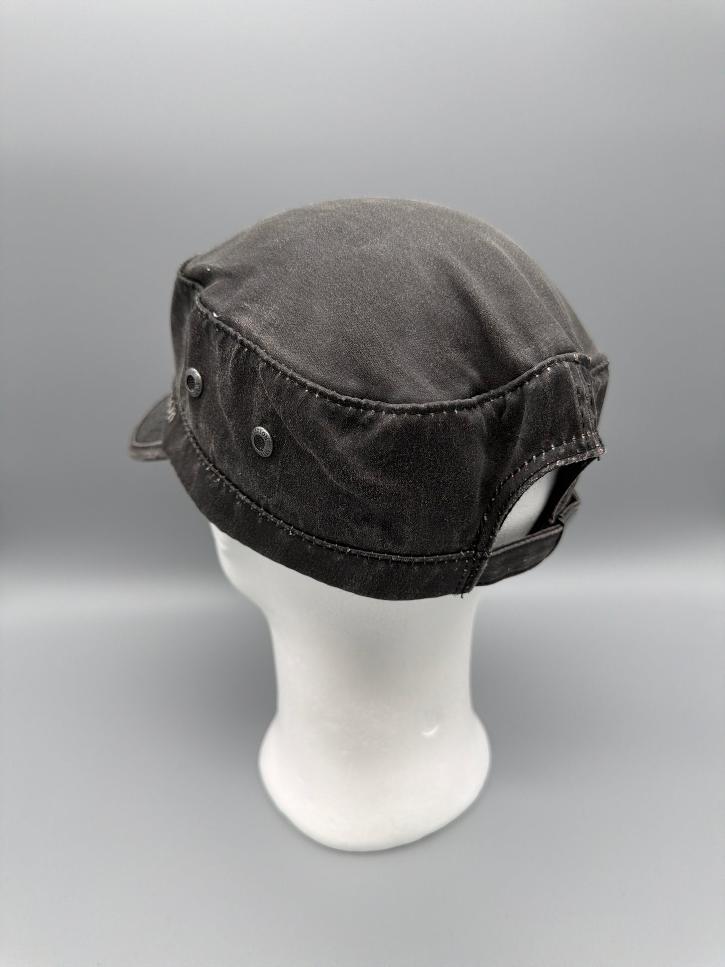 Stetson Vintage "Military Cadet" Field Cap - Washed Washed Charcoal Black