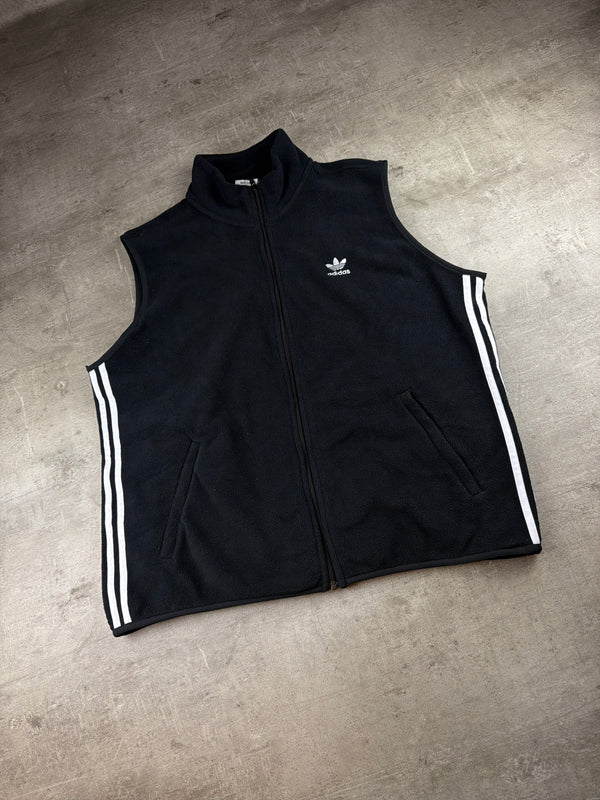Adidas Three-Stripe Fleece Vest - All Black / Gorpcore