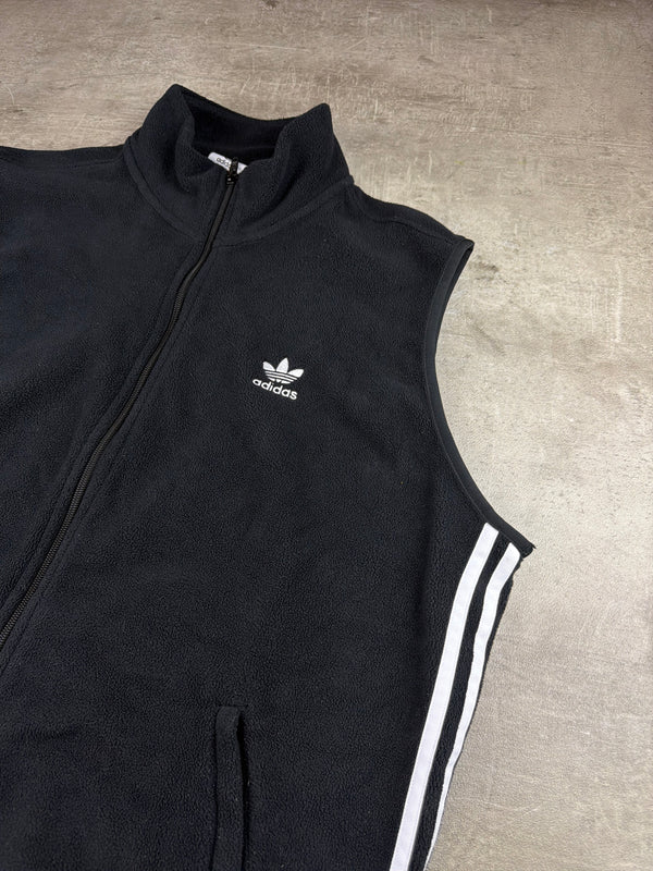 Adidas Three-Stripe Fleece Vest - All Black / Gorpcore