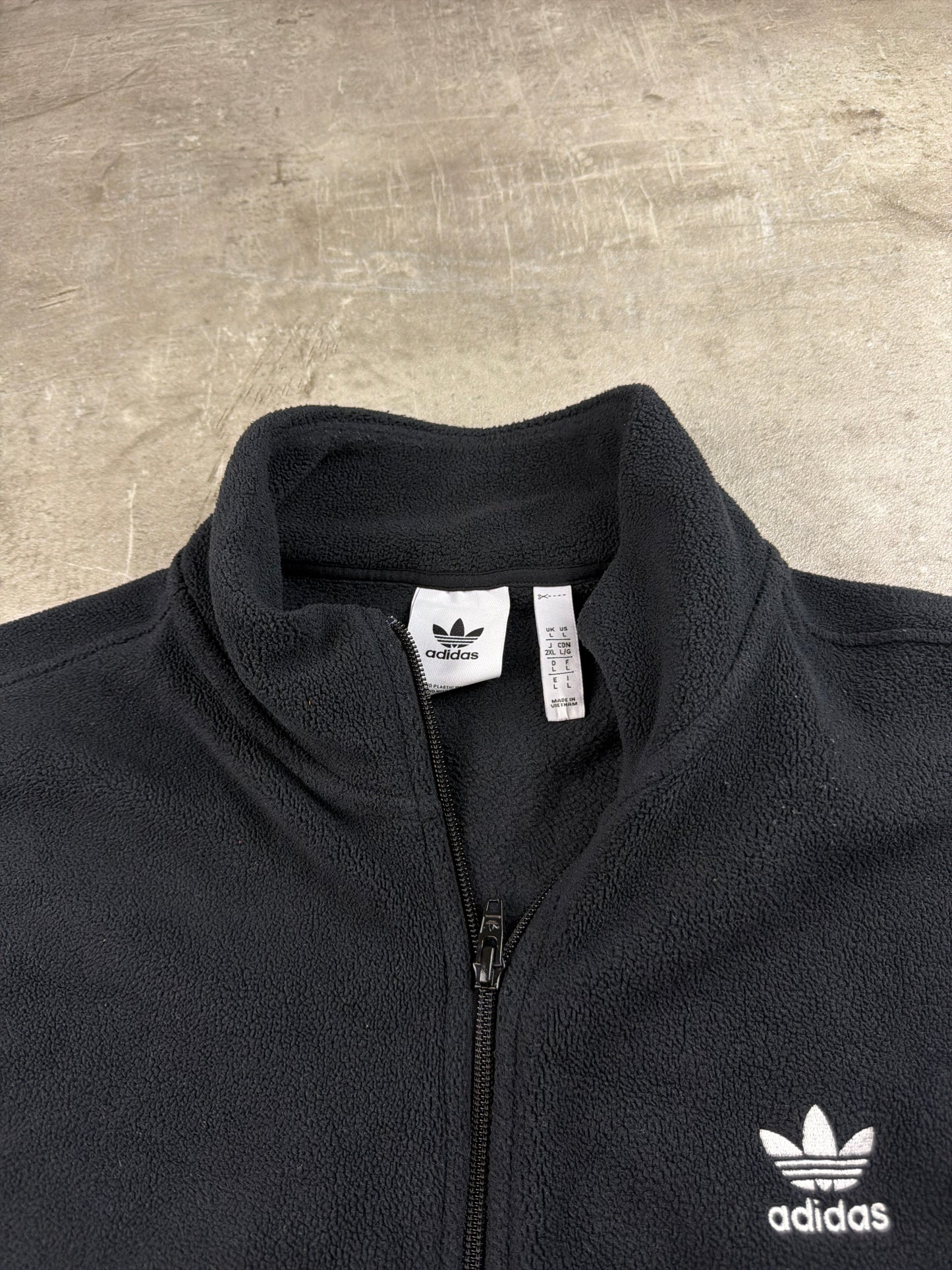 Adidas Three-Stripe Fleece Vest - All Black / Gorpcore