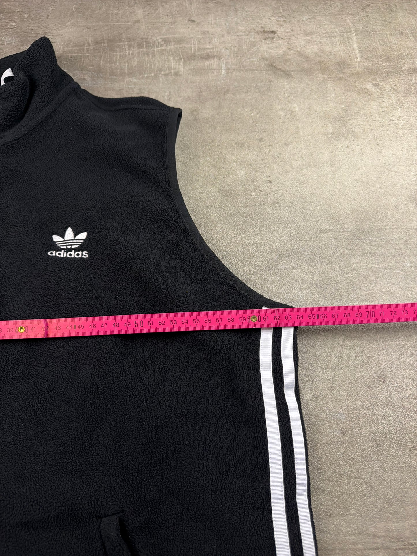 Adidas Three-Stripe Fleece Vest - All Black / Gorpcore