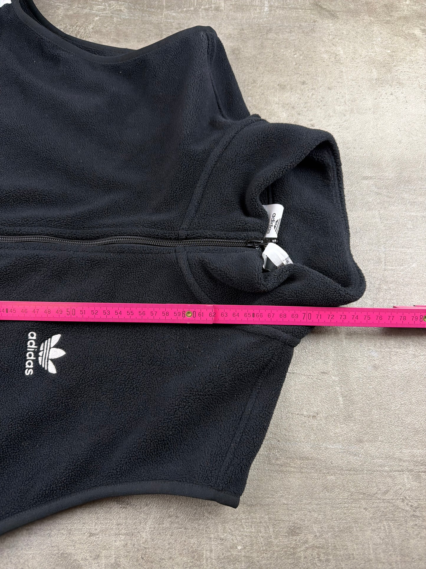 Adidas Three-Stripe Fleece Vest - All Black / Gorpcore