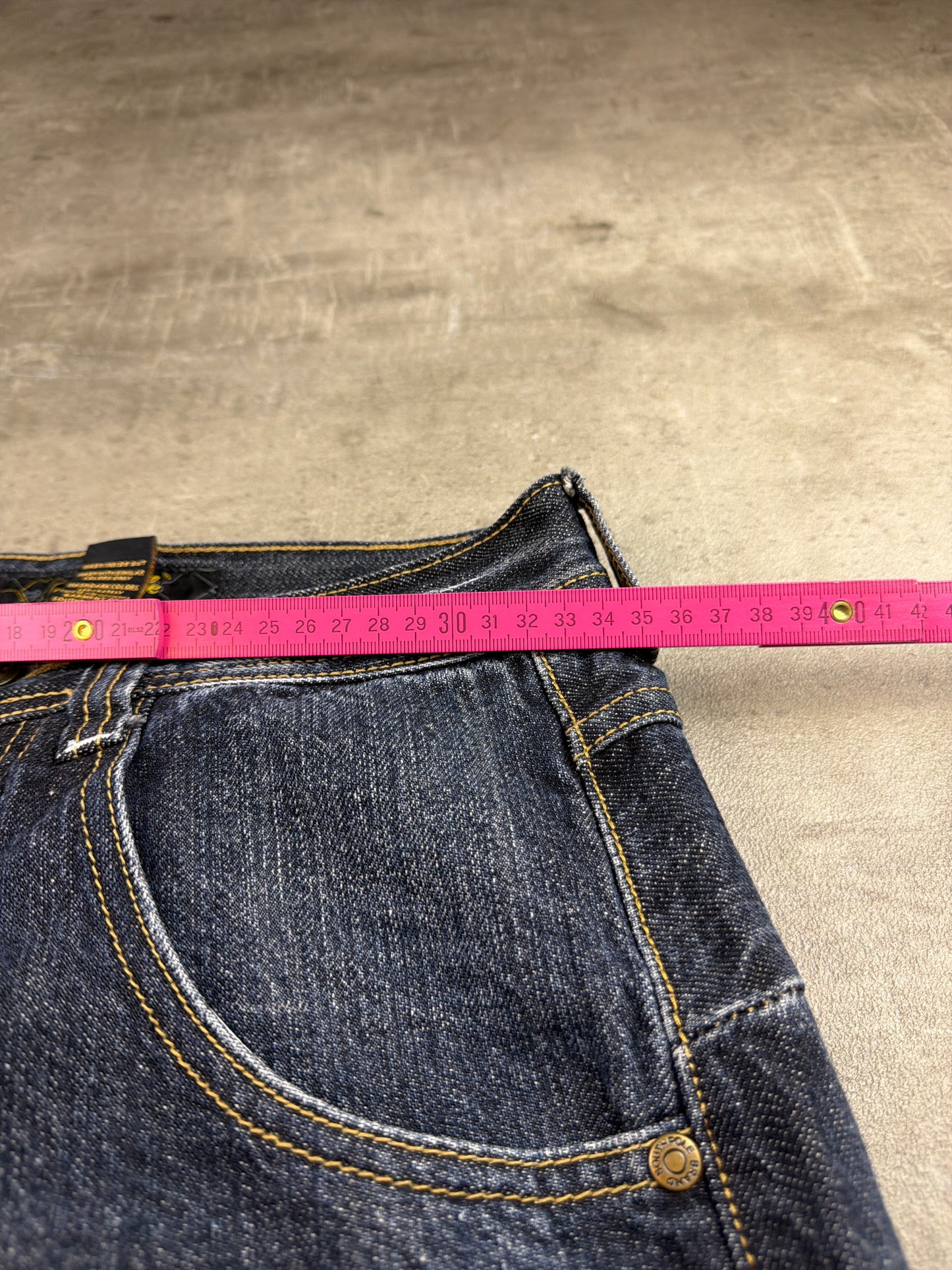 Southpole Heavy Graphic "Dollar" Baggy Denim - Dark Blue Wash