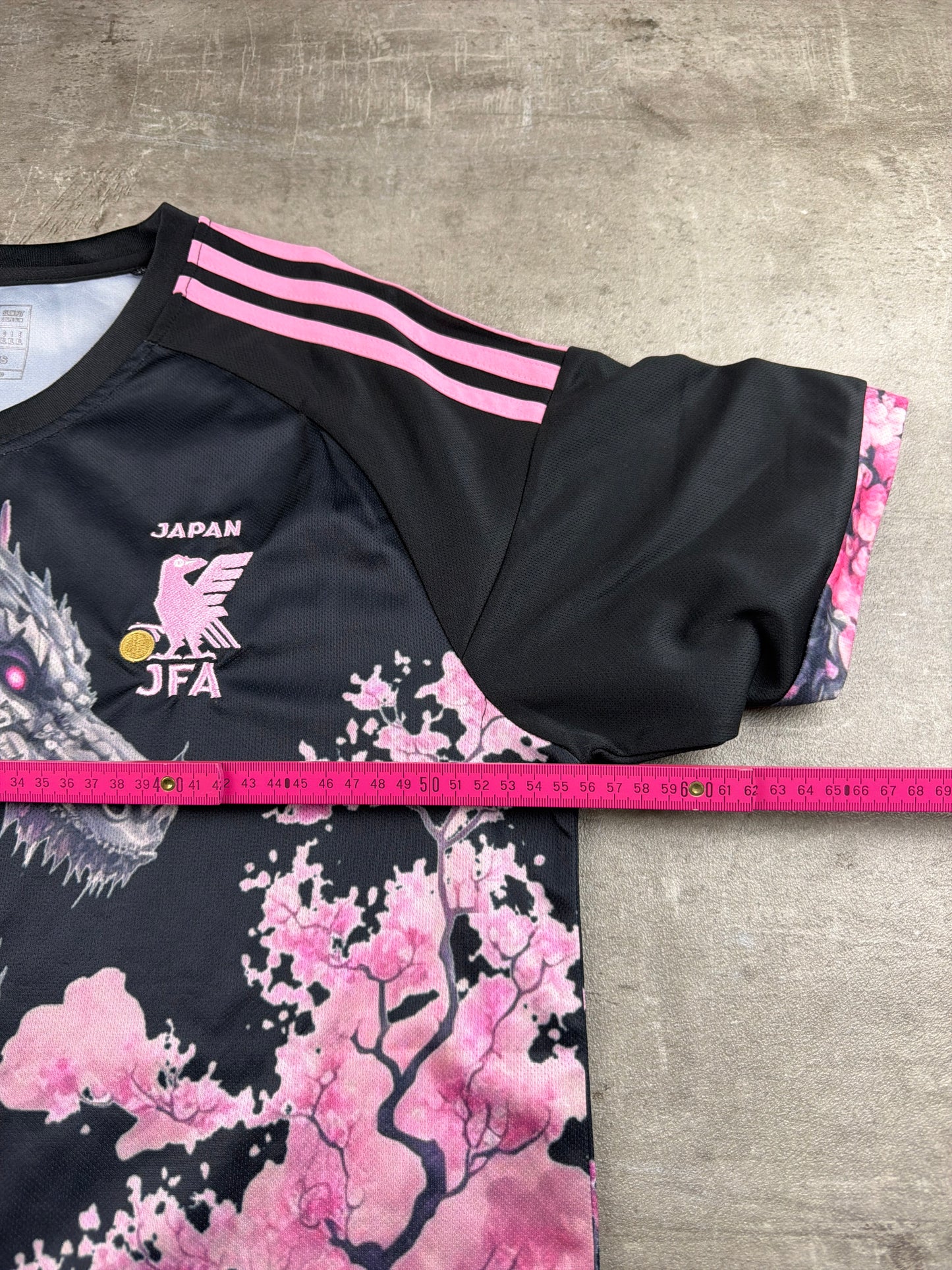 Adidas x Japan "Dragon & Sakura" Special Edition Jersey - Black / Pink Y2K Cyber