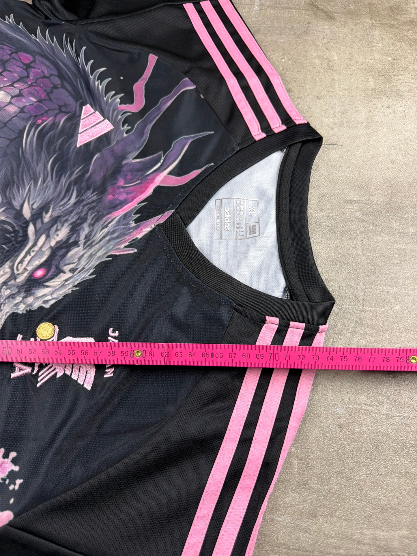Adidas x Japan "Dragon & Sakura" Special Edition Jersey - Black / Pink Y2K Cyber
