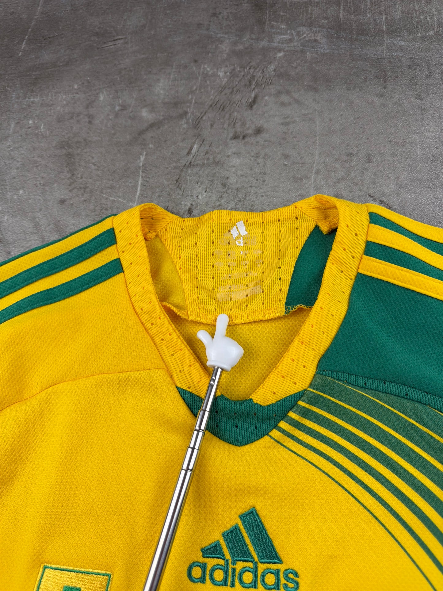Adidas Vintage 2000s South Africa "SAFA" Football Jersey - Yellow / Green / Graphic Print