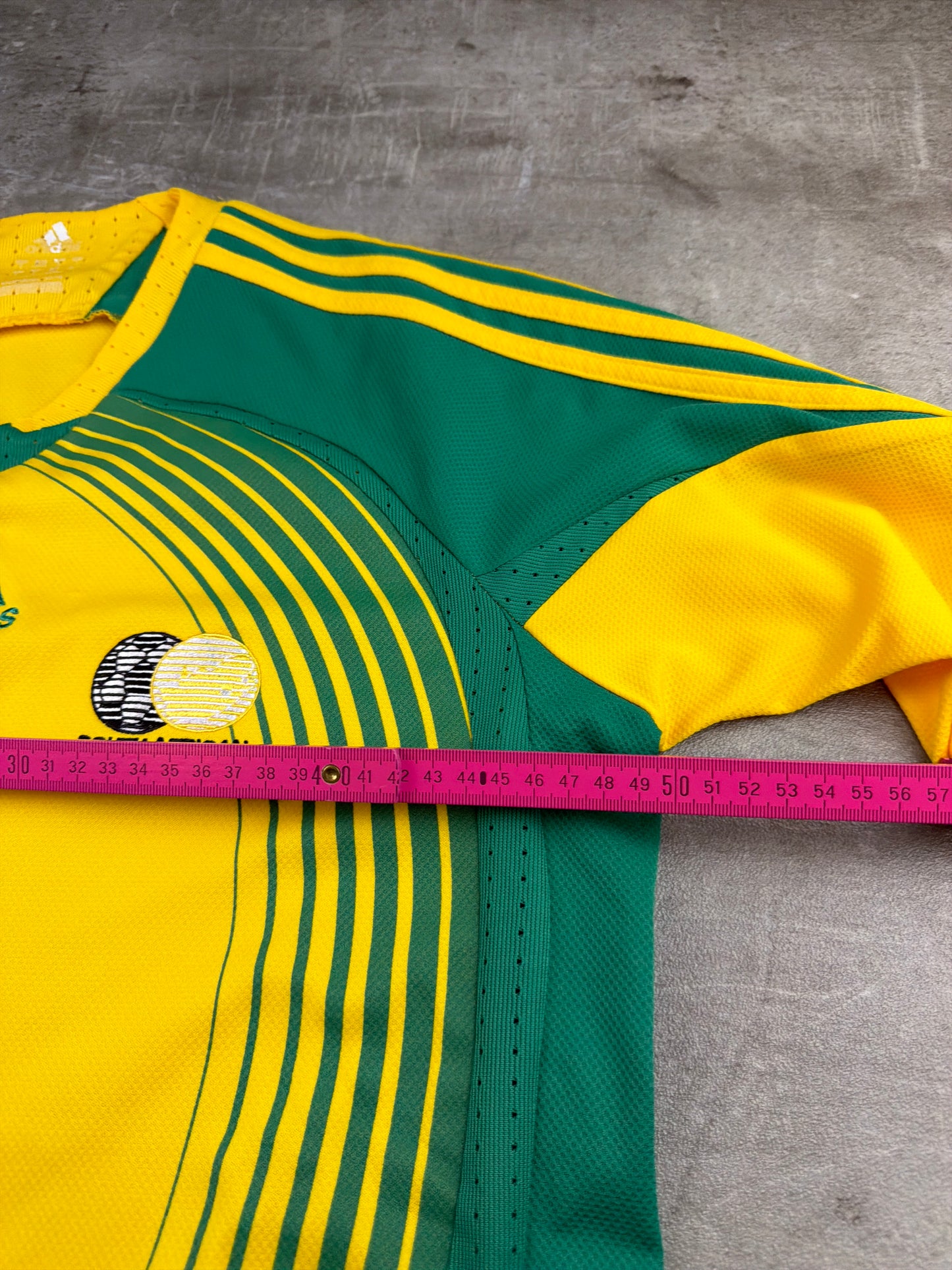 Adidas Vintage 2000s South Africa "SAFA" Football Jersey - Yellow / Green / Graphic Print