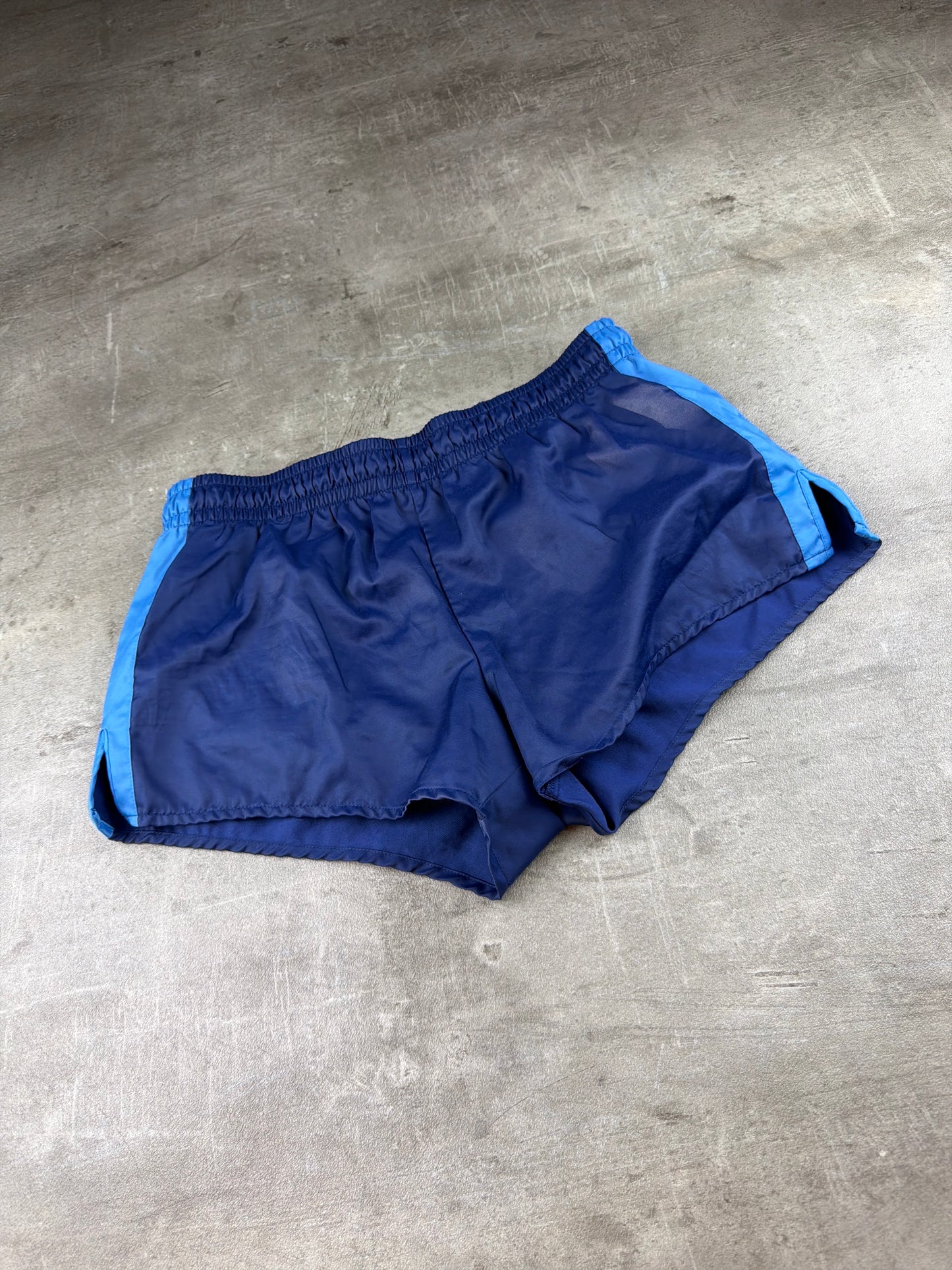 Adidas Vintage 1992 Retro Athletic Shorts – Navy Blue / Light Blue