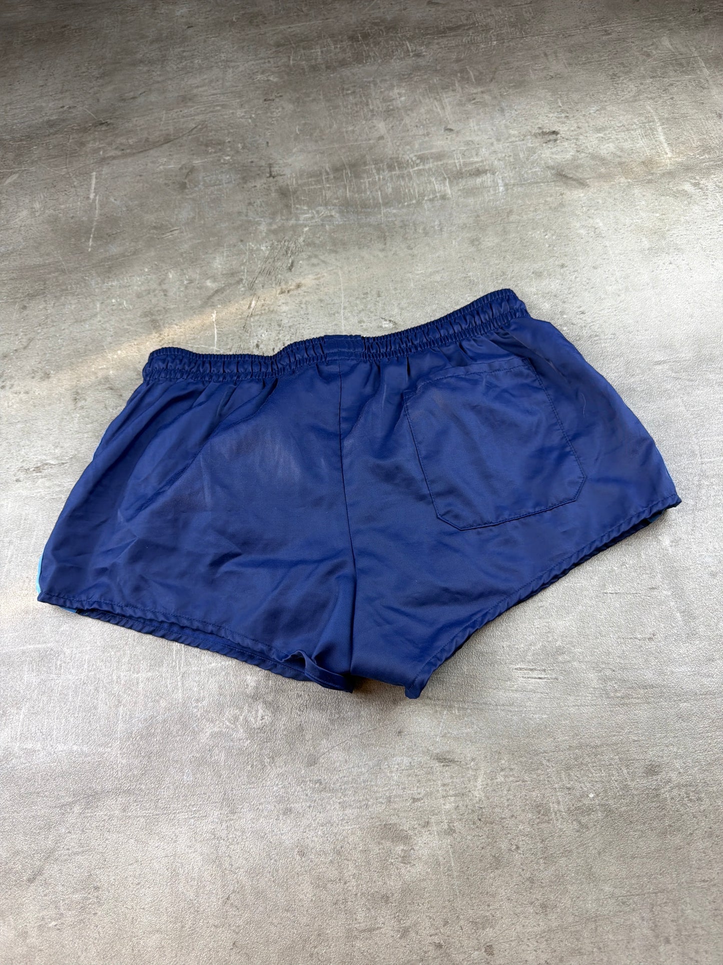Adidas Vintage 1992 Retro Athletic Shorts – Navy Blue / Light Blue
