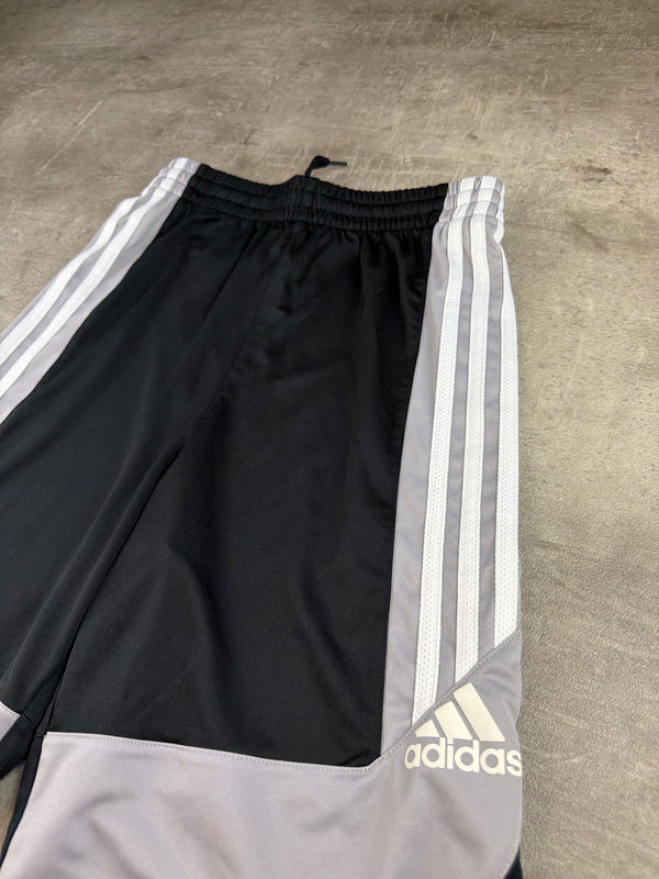 Adidas Three-Stripe Colorblock Basketball Shorts - Black / Grey