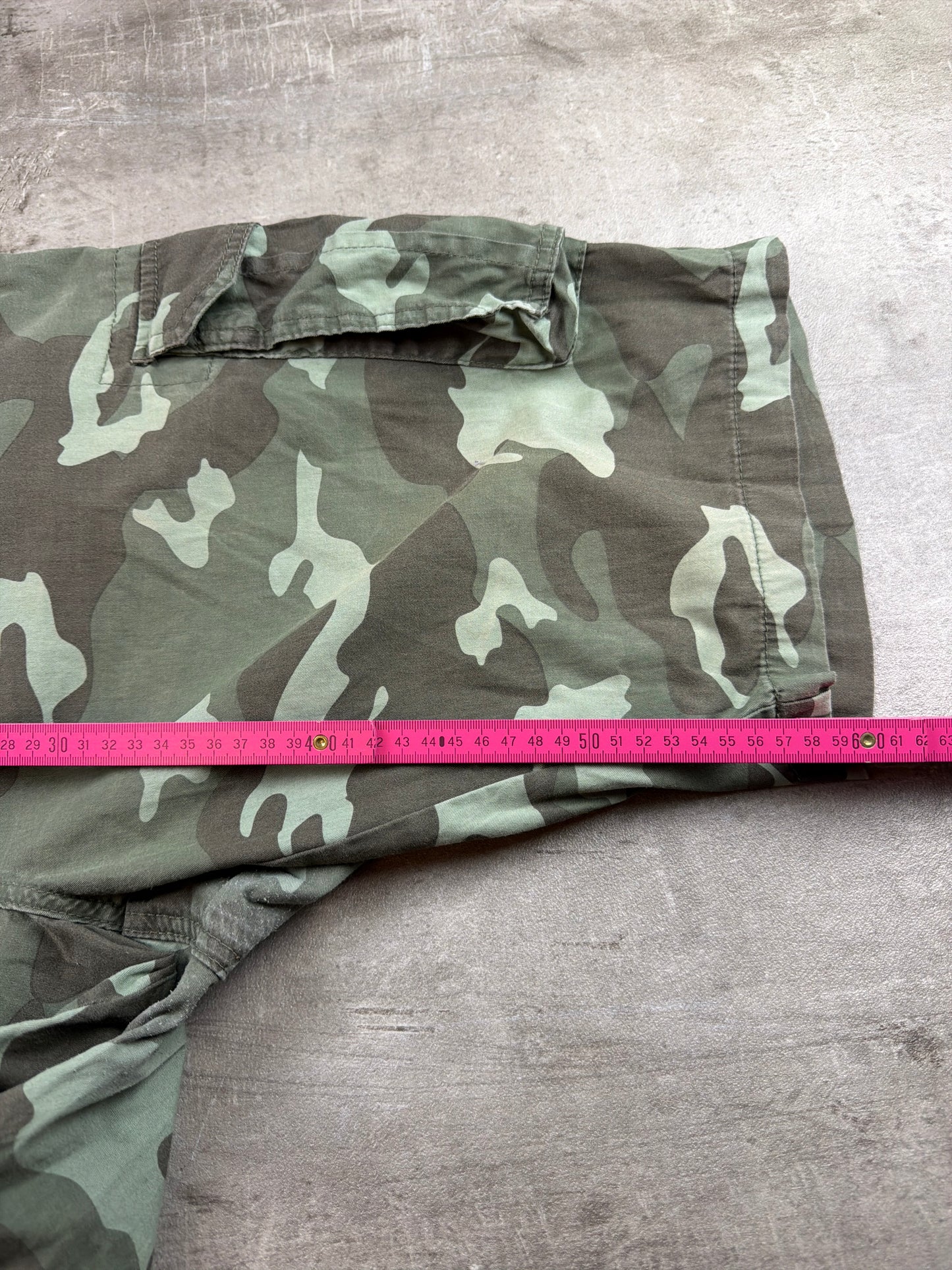Vintage Utility Camo Cargo Shorts - Woodland Green