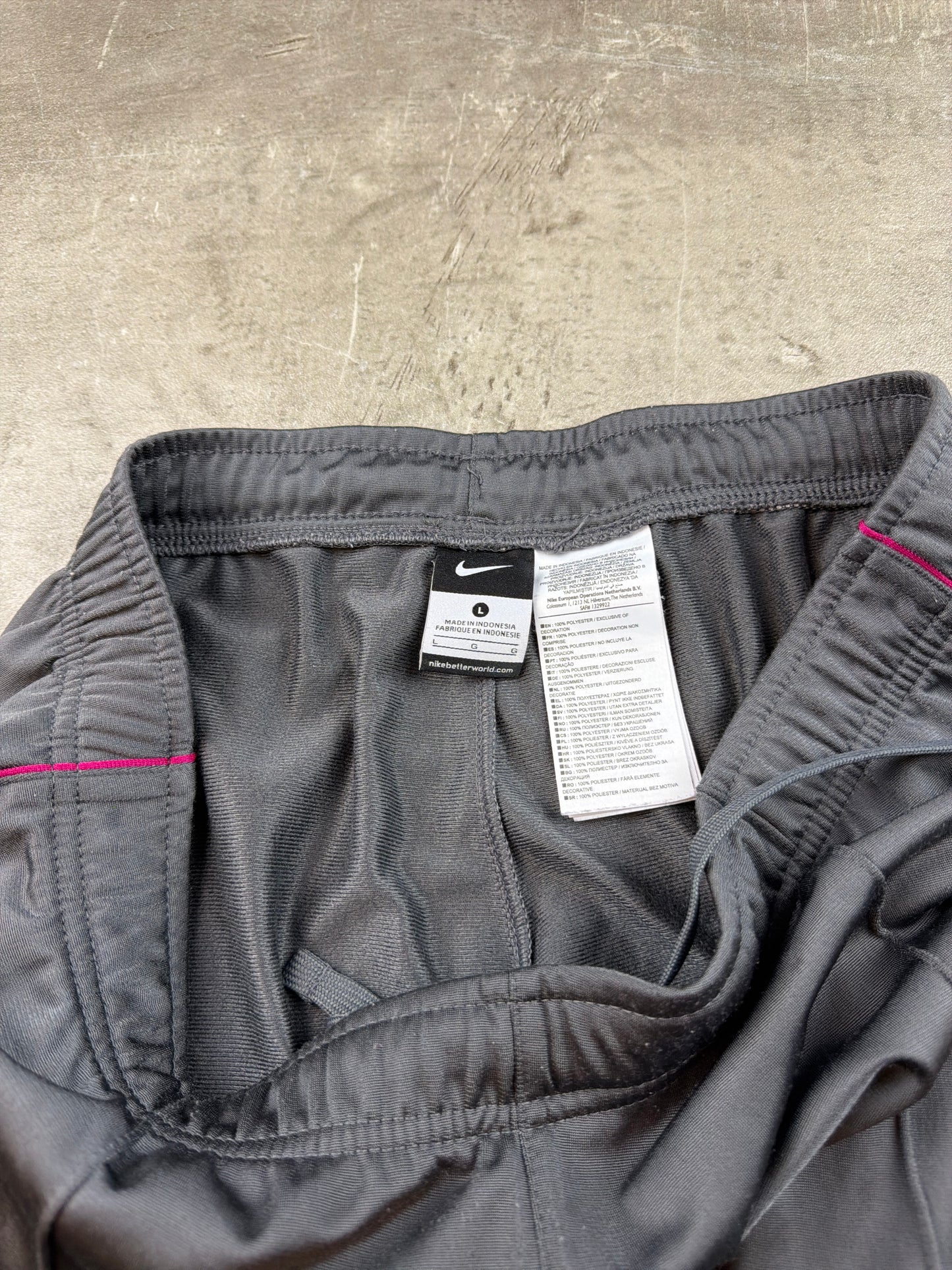 Nike Y2K Side-Piping Wide Leg Trackpants - Dark Grey / Magenta