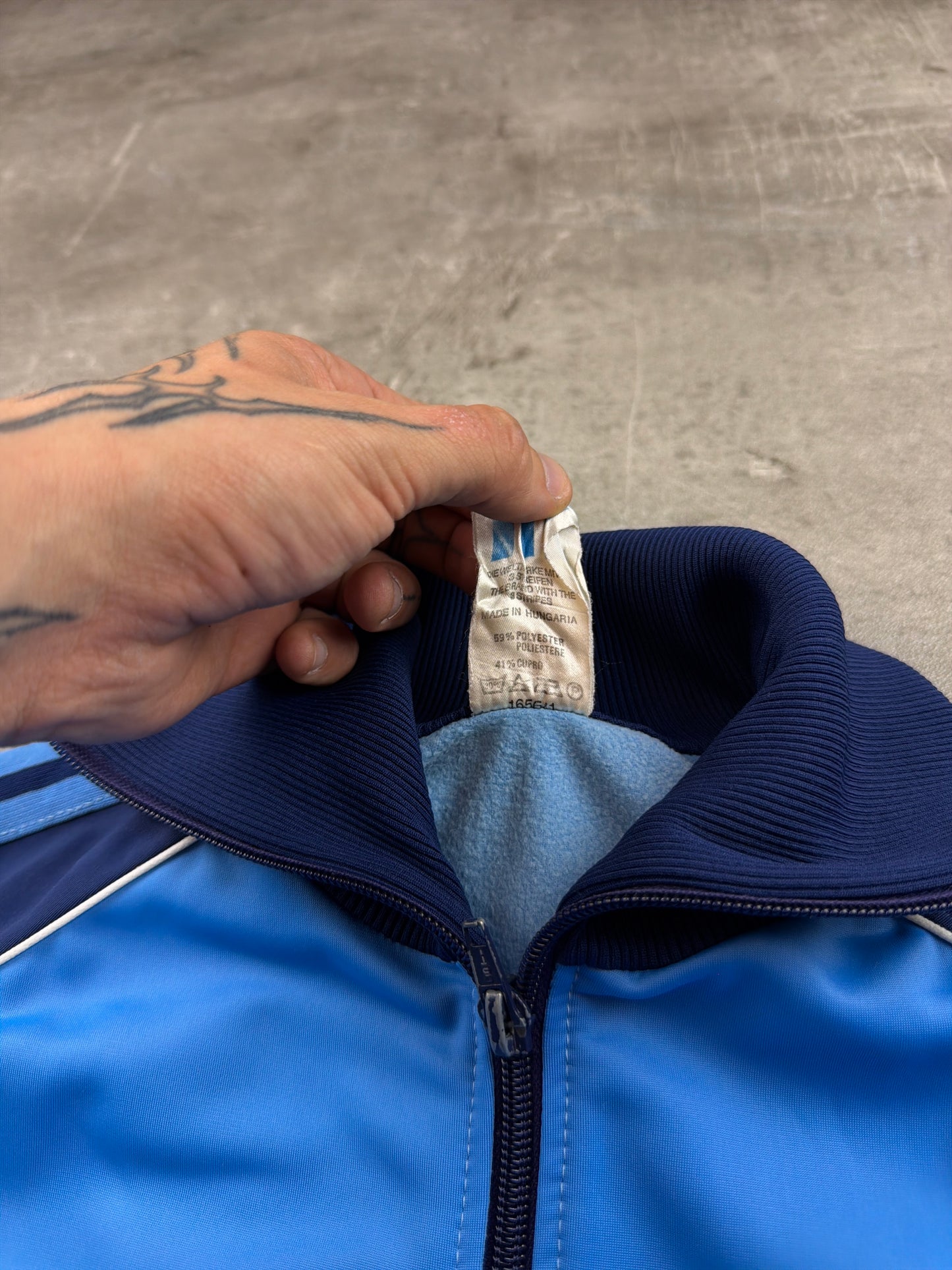 Adidas Vintage High-Neck Tracktop - Light Blue / Dark Blue