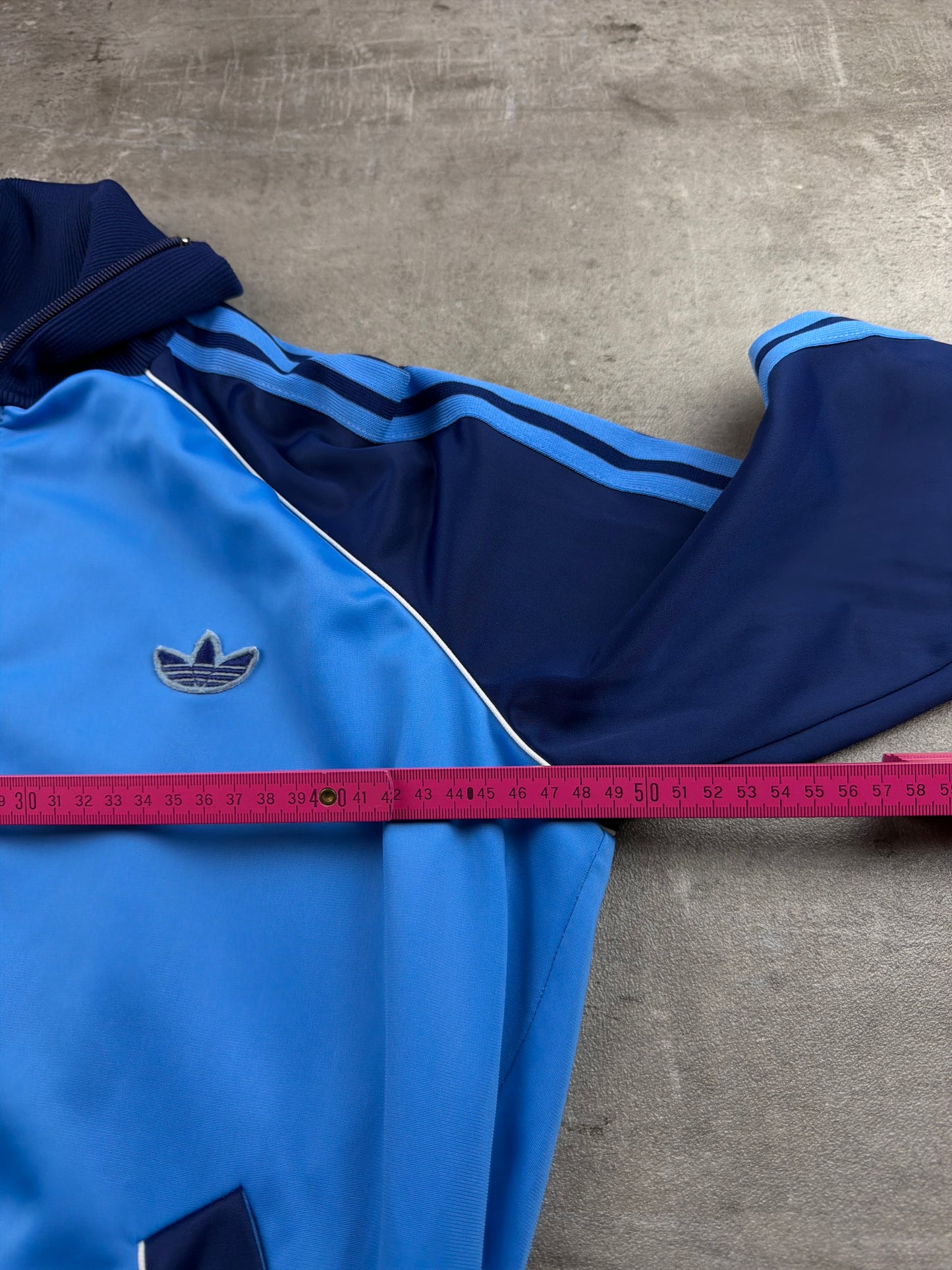 Adidas Vintage High-Neck Tracktop - Light Blue / Dark Blue