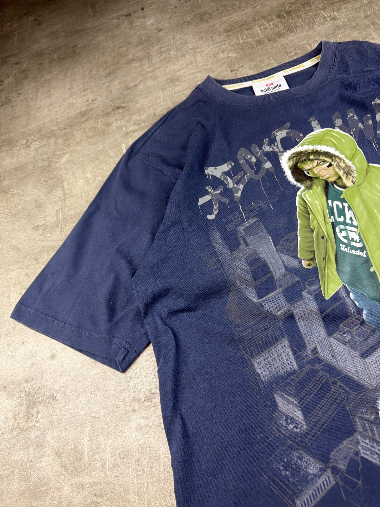 Ecko Unltd. Vintage Y2K "Still Angry" Graphic Tee - Navy Blue