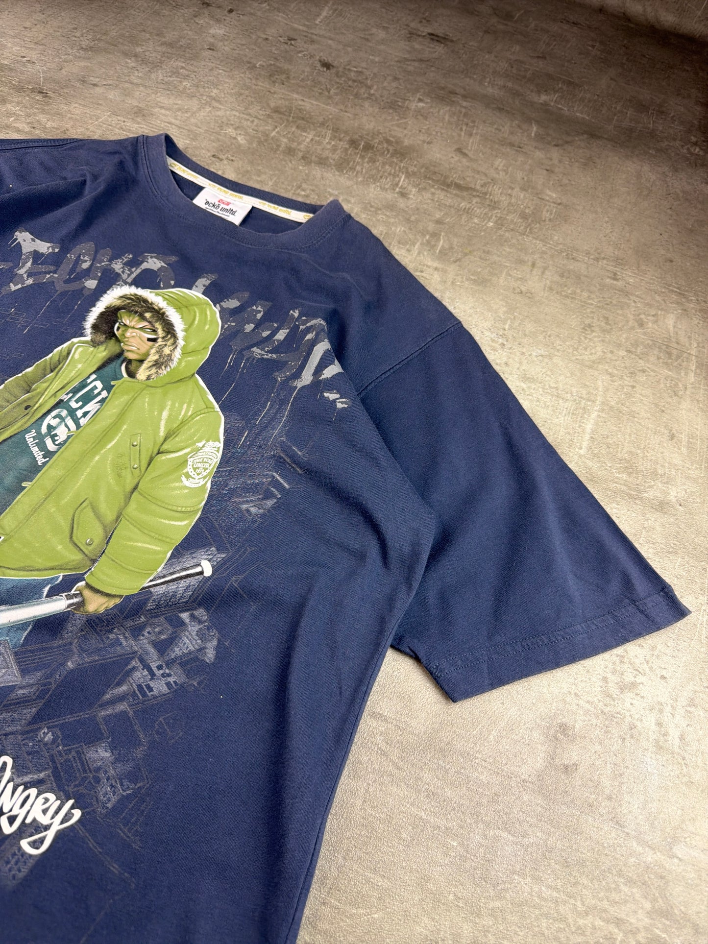 Ecko Unltd. Vintage Y2K "Still Angry" Graphic Tee - Navy Blue