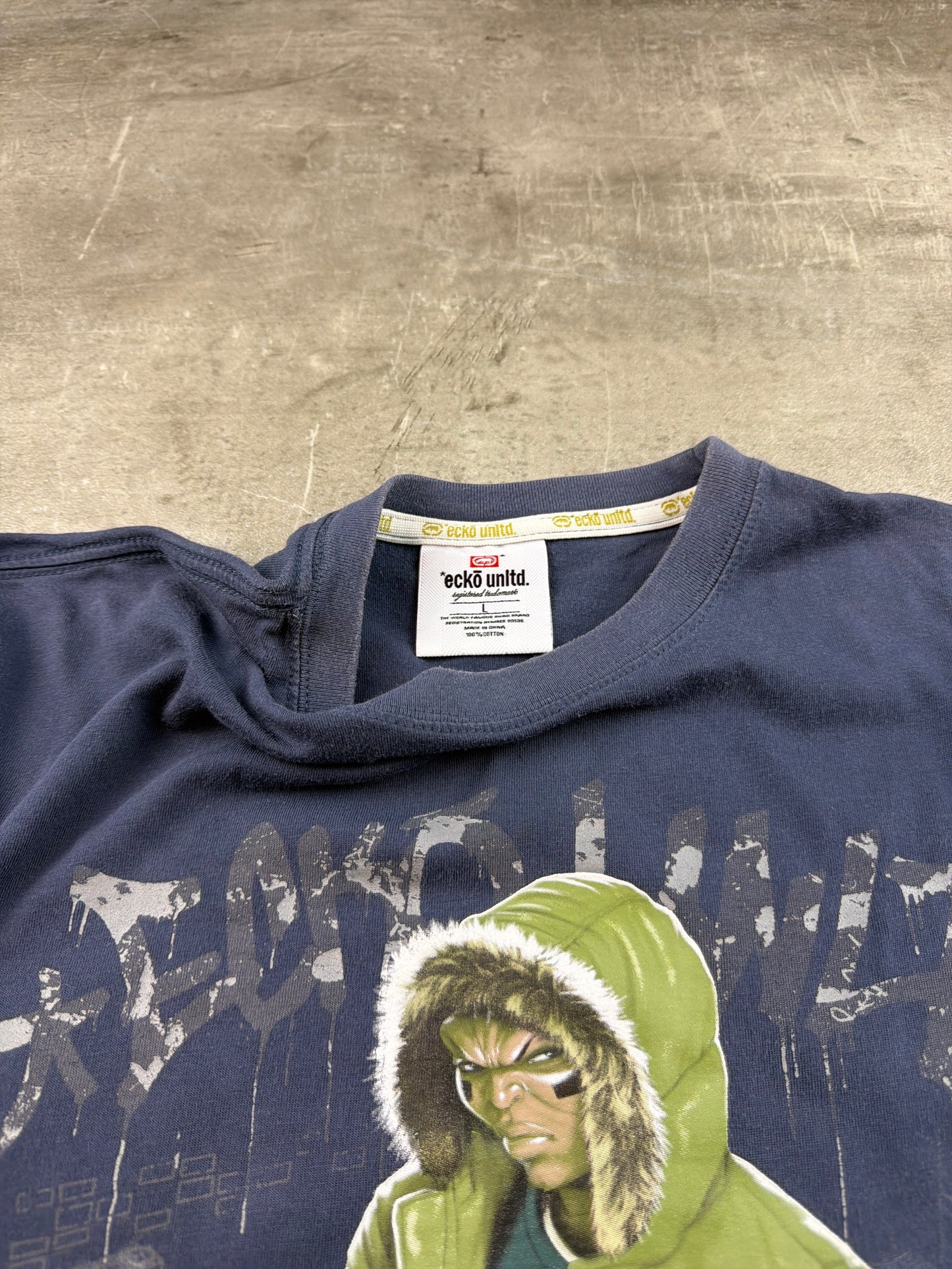 Ecko Unltd. Vintage Y2K "Still Angry" Graphic Tee - Navy Blue