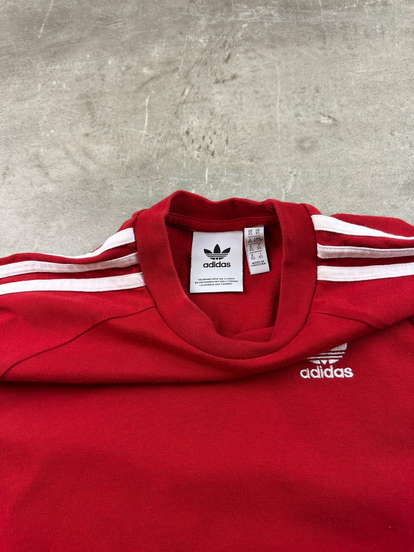 Adidas Originals 3-Stripes Longsleeve - Cherry Red / White