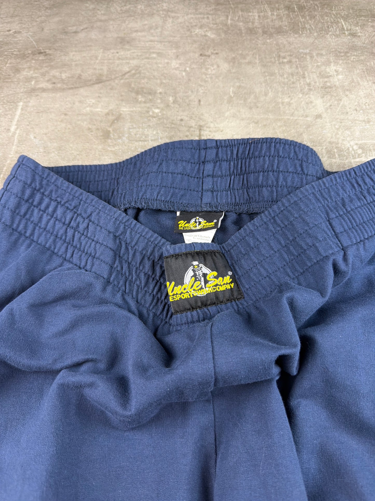 Uncle Sam Big Logo Wide Leg Sweatpants - Navy Blue