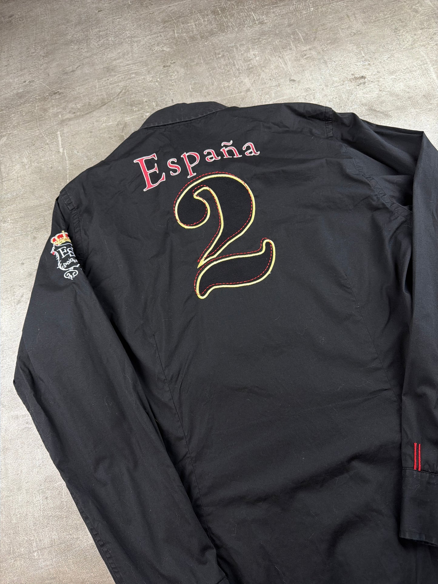 La Martina Vintage España Polo Team Button-Down Shirt – All Black & Embroidered