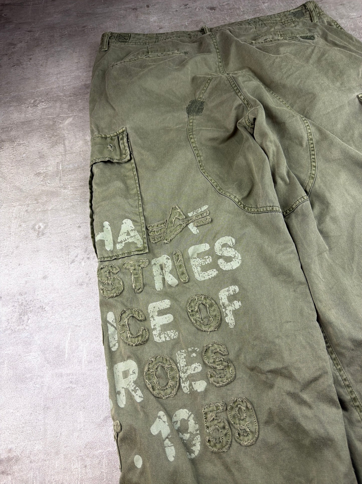Alpha Industries Vintage Wide-Leg Cargo Pants - Olive Green