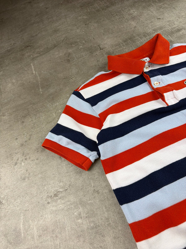 Lacoste Vintage Striped Polo Shirt - Multicolor / Orange Blue